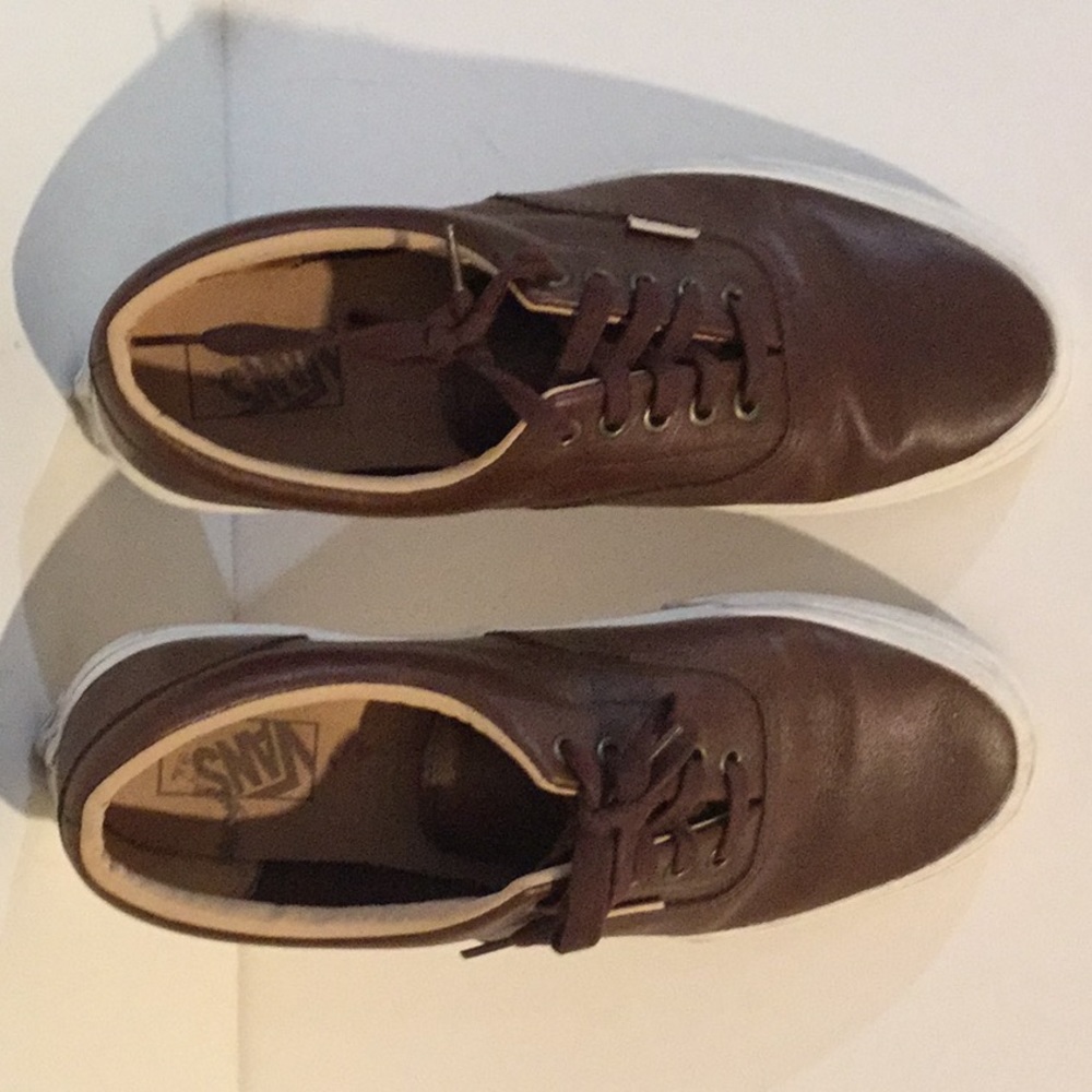 Van leather skateboard shoes